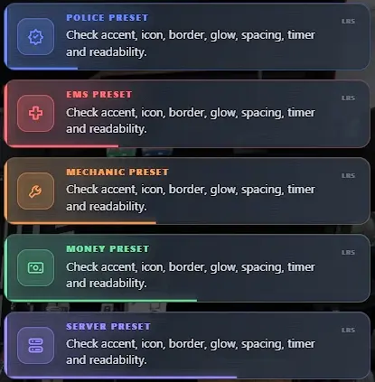 LRS Notifications police, EMS, mechanic, money and server presets